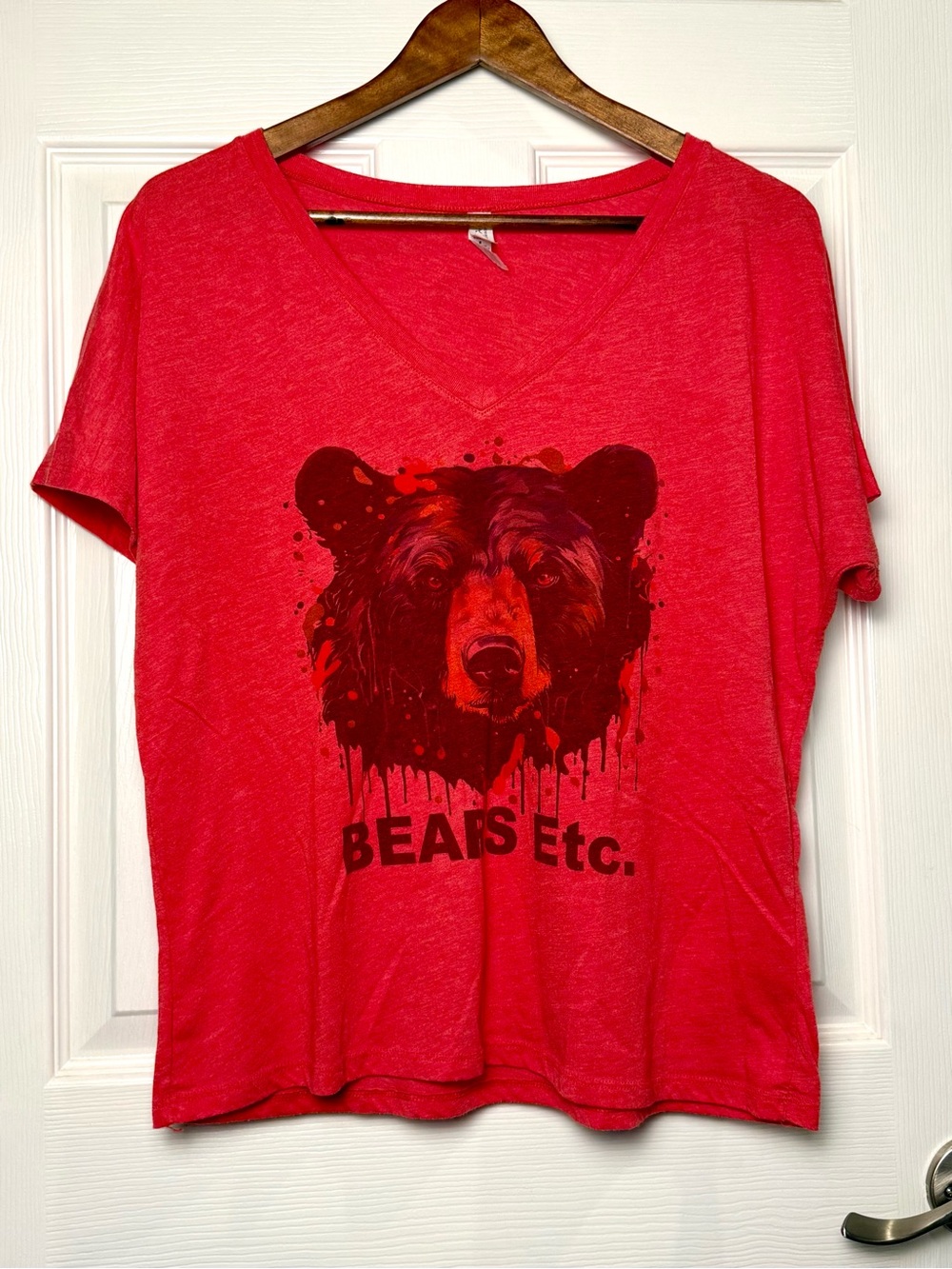 BEARS Etc. Bella Canvas V-neck Tee in Red